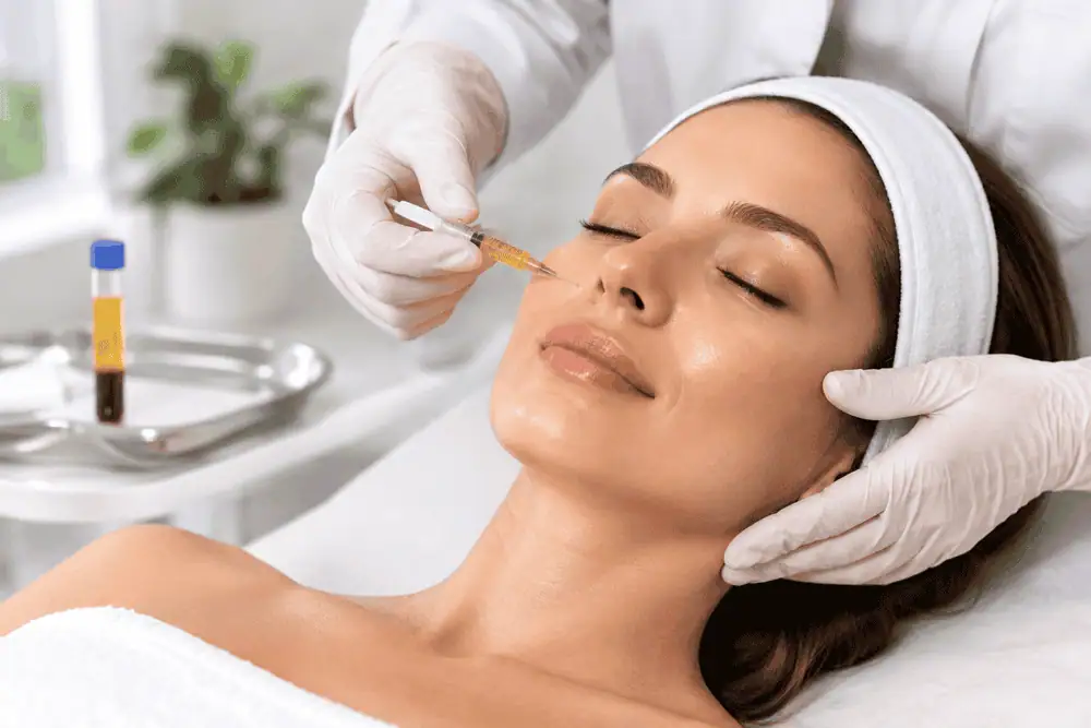 Patient receiving a PRF facial rejuvenation treatment at Bradenton Aesthetics in Bradenton, FL